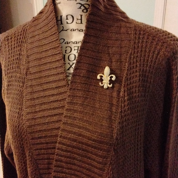 Women's 1 1 /2" X 1 1/4" Rhinestone Encrusted Gold Broach  VINTAGE - Picture 4 of 5